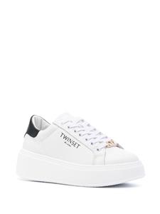 TWINSET leather platform sneakers - Wit