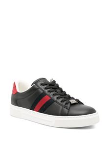 Gucci Ace side-stripe leather sneakers - Zwart