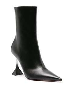 Amina Muaddi Giorgia Glass 95mm leather boots - Zwart