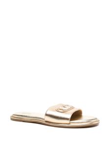 Michael Kors Saylor logo-plaque leather sandals - Goud