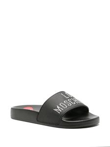 Love Moschino Slippers met logo - Zwart