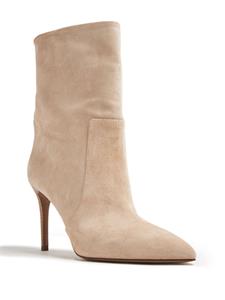 Paris Texas 85mm pointed-toe suede boots - Beige
