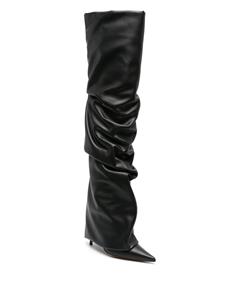 Alexandre Vauthier 105mm thigh-high leather boots - Zwart