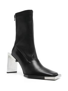 HELIOT EMIL 105mm square-toe leather boots - Zwart