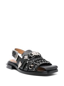 Toga Pulla embellished leather sandals - Zwart