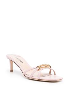 TOM FORD 60mm logo-plaque leather mules - Roze