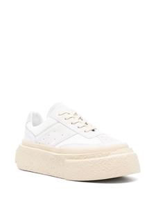 MM6 Maison Margiela numbers-motif leather sneakers - Wit