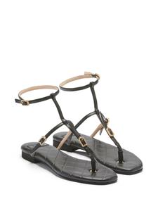 Nº21 crystal-embellished buckle leather sandals - Zwart