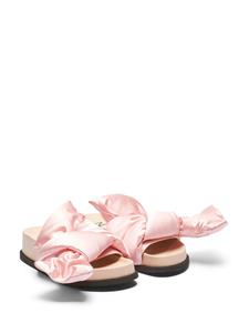 Nº21 bow silk-satin platform sandals - Roze