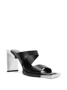 HELIOT EMIL 100mm square-open toe leather sandals - Zwart