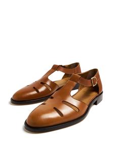 Edhen Milano cut out-detail leather sandals - Bruin