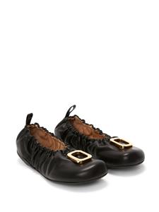 JW Anderson decorative-buckle leather ballerina shoes - Zwart