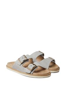 Brunello Cucinelli buckle-fastened suede sandals - Grijs