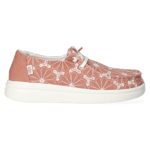 HEYDUDE Instappers Dames Wendy Rise Eyelet Roze Chambray