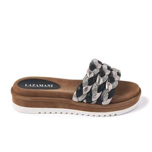 Lazamani Slippers Dames 75.302 Black Zwart Leer