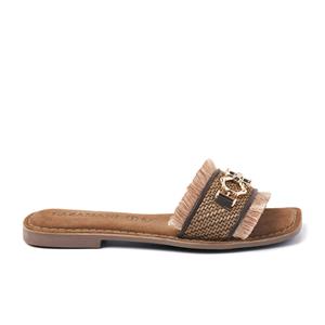 Lazamani Slippers Dames 75.362 Brown Bruin Textiel