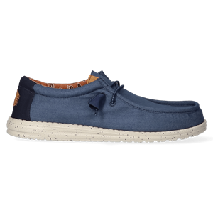 HEYDUDE Instappers Heren Wally Washed Canvas Blauw Canvas