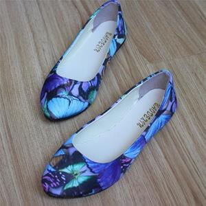 Ayseguney Footwear Vrouwen zomer platte schoenen plus size vlinder afdrukken schoenen