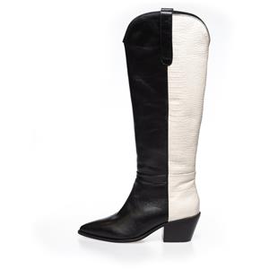 Copenhagen Shoes by Josefine Valentin DIVIDED MULTI - BLACK/OFF WHITE |   |  Long boot |  Dames