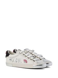 Karl Lagerfeld Skool sneakers met geborduurd detail - Beige