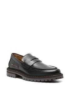 Common Projects numbers-stamp leather penny loafers - Zwart