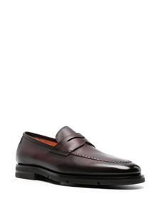 Santoni Leren loafers - Bruin