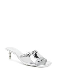 Gcds 60mm mirrored leather mules - Zilver