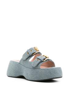 Moschino Dolly 75mm denim muiltjes - Blauw