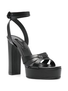 Casadei Betty 120mm leather platform sandals - Zwart