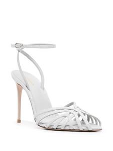 Le Silla Embrace 110mm sandalen verfraaid met glitter - Zilver