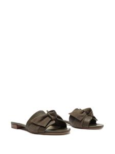 Alexandre Birman Maxi Clarita flat leather sandals - Bruin