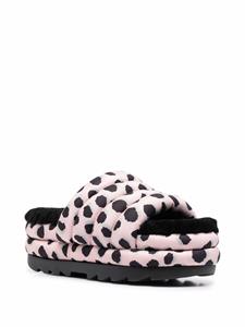 UGG Puft slippers met luipaardprint - Zwart