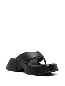 Vic Matie Leren teenslippers - Zwart