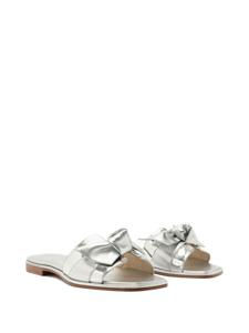 Alexandre Birman Maxi Clarita Square leather slides - Zilver