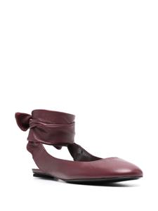 The Attico Cloe leather ballerina shoes - Rood