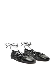 Alexandre Birman Ballerina Tresse woven leather lace-up ballerina shoes - Zwart
