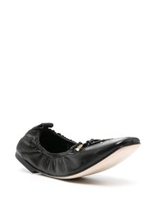 Scarosso Margot leren ballerina's - Zwart