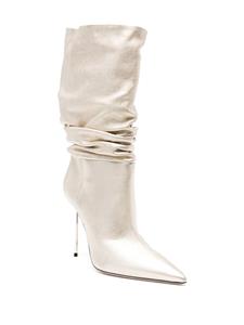 Paris Texas Slouchy metallic leather boots - Goud