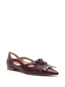 Scarosso Cherry leren ballerina's - Paars