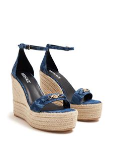 Versace Barocco sandalen met sleehak - Blauw