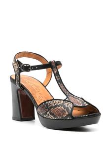 Chie Mihara Sandalen met slangenprint - Zwart