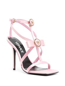 Versace Gianni Ribbon satin cage sandals - Roze