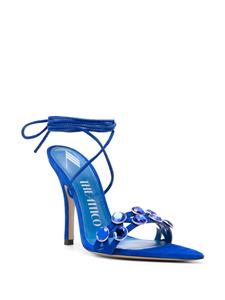 The Attico Grid 105mm suede sandals - Blauw