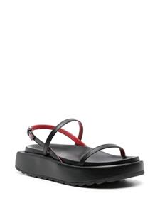 Plan C chunky-sole leather sandals - Zwart