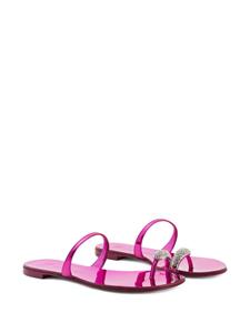 Giuseppe Zanotti Ring teenslippers verfraaid met kristallen - Roze