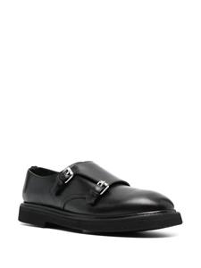 Premiata double-buckle leather monk shoes - Zwart