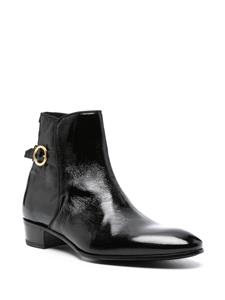 Lardini crinkled leather boots - Zwart