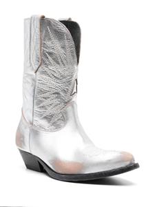 Golden Goose metallic-leather Western boots - Zilver