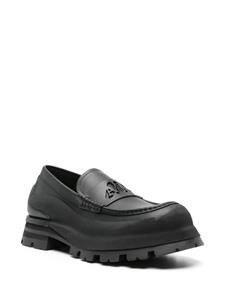 Alexander McQueen Leren loafers met logo - 1000 BLACK/BLACK