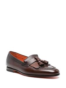 Santoni tassel-detail leather loafers - Bruin